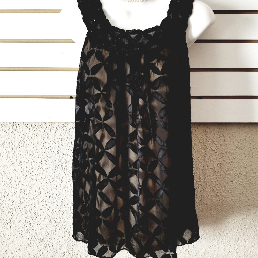 ECI sheer black sleeveless top size S